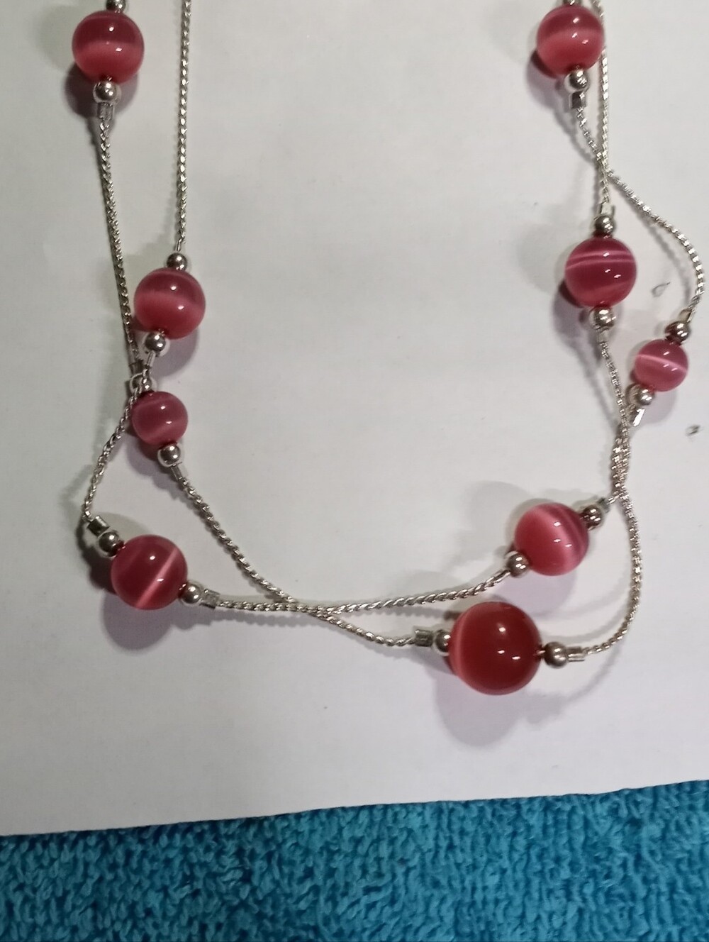 Women's Red Bead Multi-Strand Necklace